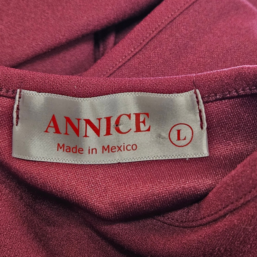 Annice Burgundy Peplum Ruffle Sleeveless Fit & Flare Dress Size L‎ Dark Feminine - Picture 6 of 7